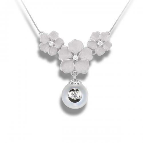 Diamond in a Pearl Pendant